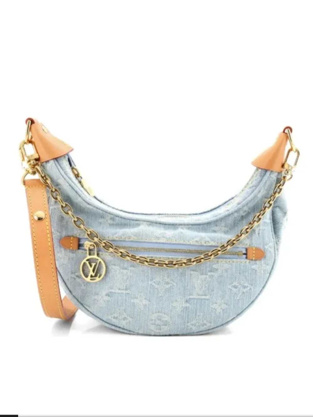 Denim Loop Monogram Hobo Bag - Picture 6 of 12
